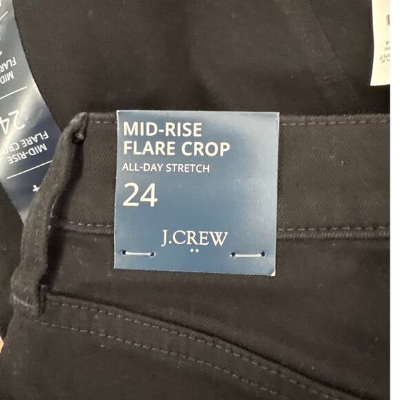 NWT J. Crew Flare Crop Black Jean in All-Day Stretch Size 24 - Picture 7 of 15